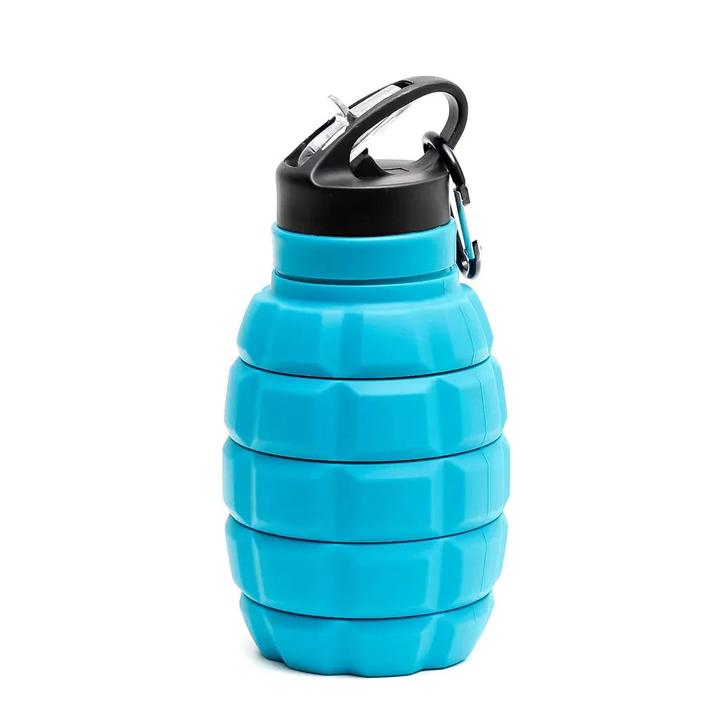 Foldable Water Bottle Food Grade Silicone Cycling Hiking Kettle With Hook - Bellarte Enchanté Foldable Water Bottle Food Grade Silicone Cycling Hiking Kettle With Hook